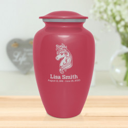 Floral Unicorn Cremation Urn - Rose Pink