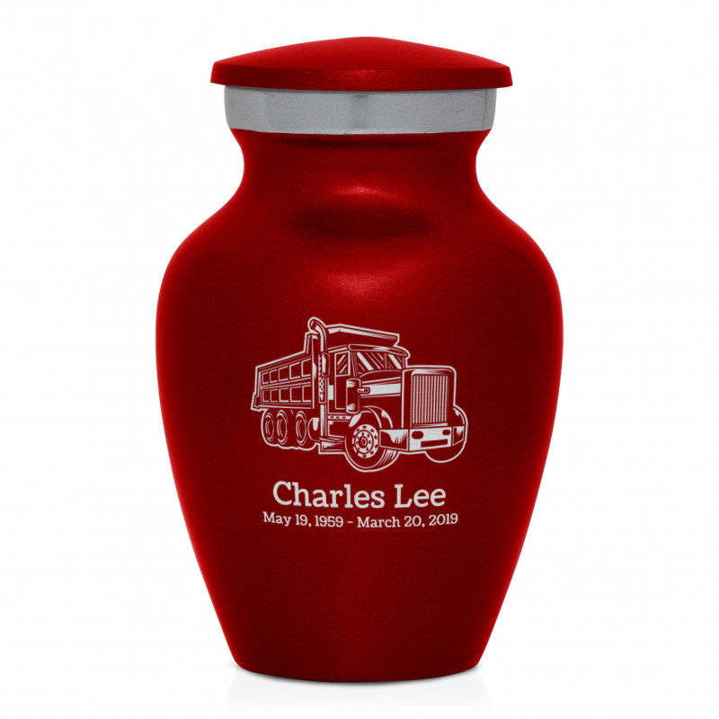 Dumping Truck Keepsake Urn - Ruby Red