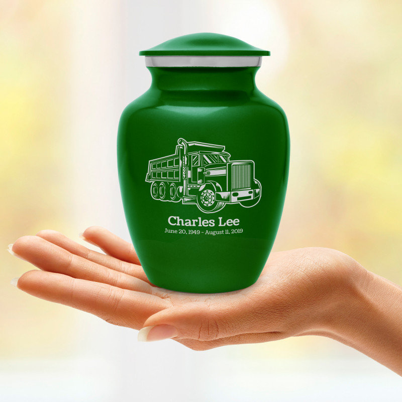 Dumping Truck Sharing Urn - Shamrock Green