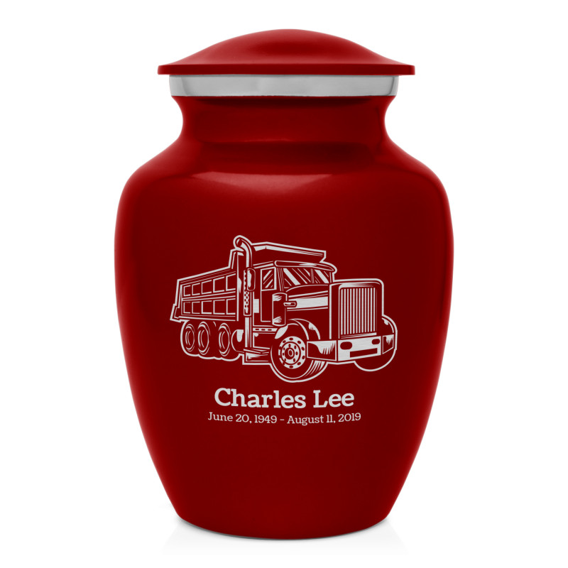Dumping Truck Sharing Urn - Ruby Red