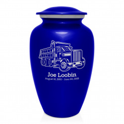 Dumping Truck Cremation Urn - Midnight Blue