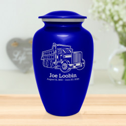 Dumping Truck Cremation Urn - Midnight Blue