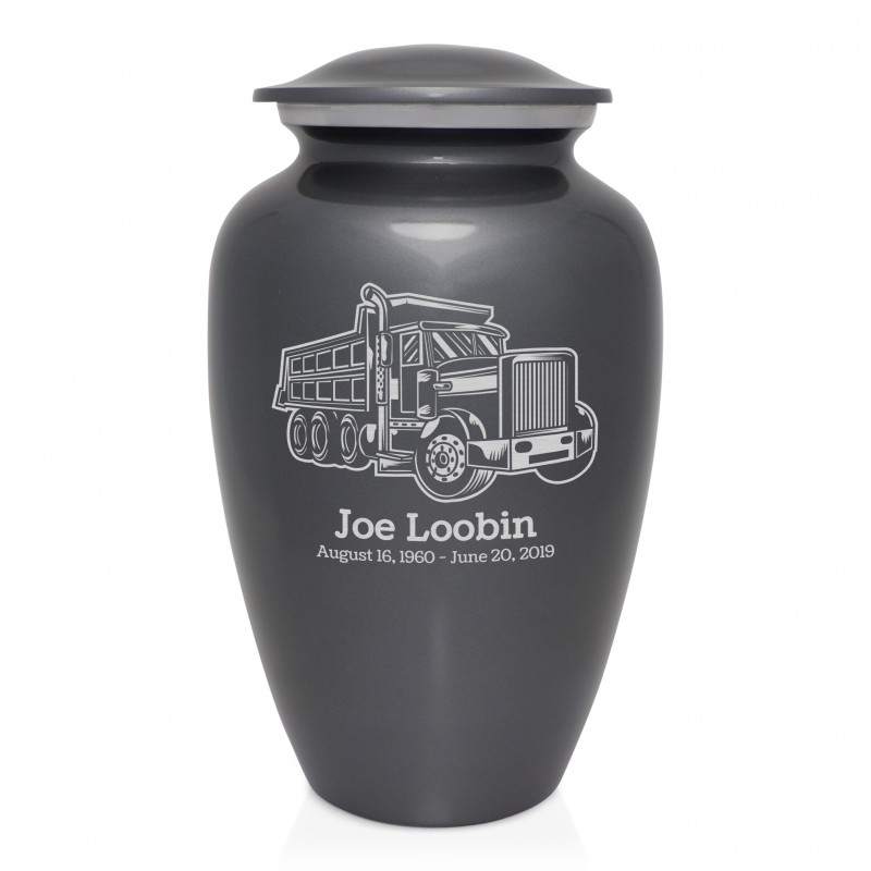 Dumping Truck Cremation Urn - Gunmetal Gray