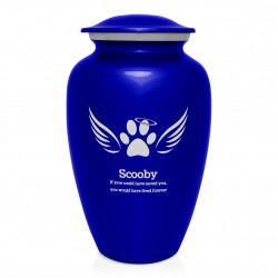 Extra Large Angel Wings Pet Cremation Urn - Midnight Blue