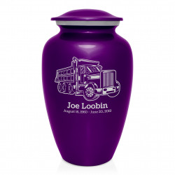 Dumping Truck Cremation Urn - Purple Luster