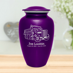 Dumping Truck Cremation Urn - Purple Luster
