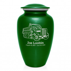 Dumping Truck Cremation Urn - Shamrock Green