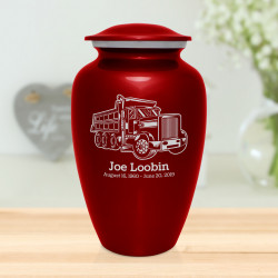 Dumping Truck Cremation Urn - Ruby Red
