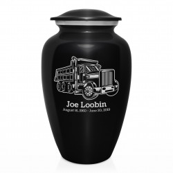 Dumping Truck Cremation Urn - Jet Black