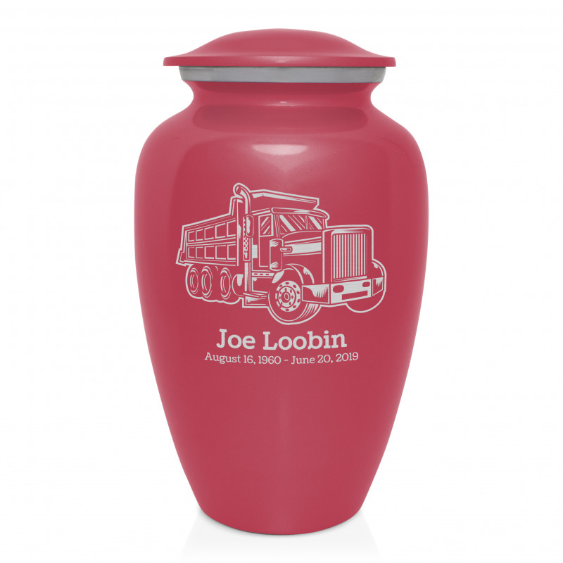 Dumping Truck Cremation Urn - Rose Pink