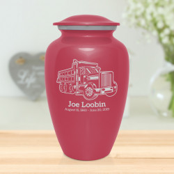 Dumping Truck Cremation Urn - Rose Pink