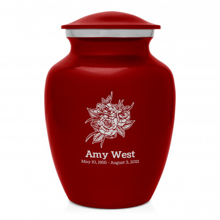 Rose Buds Sharing Urn - Ruby Red
