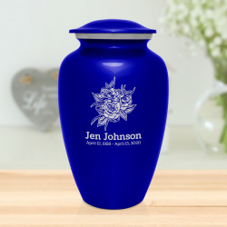 Rose Buds Cremation Urn - Midnight Blue