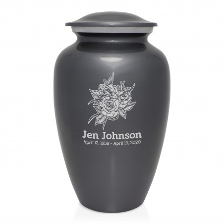 Rose Buds Cremation Urn - Gunmetal Gray