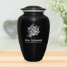 Rose Buds Cremation Urn - Jet Black