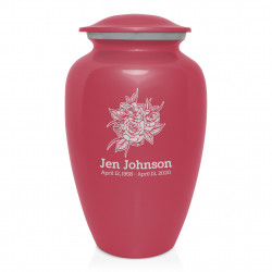 Rose Buds Cremation Urn - Rose Pink