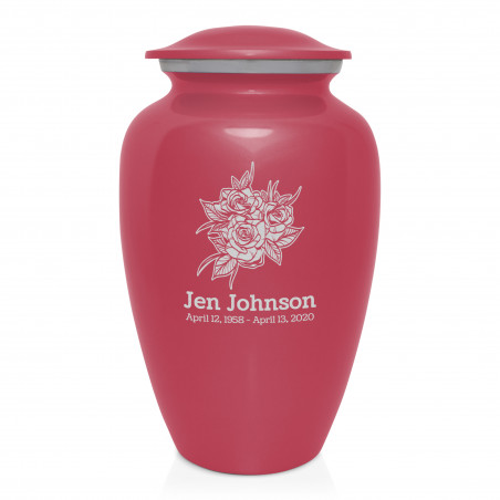 Rose Buds Cremation Urn - Rose Pink