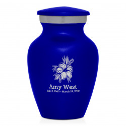 Hibiscus Flower Keepsake Urn - Midnight Blue