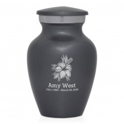 Hibiscus Flower Keepsake Urn - Gunmetal Gray