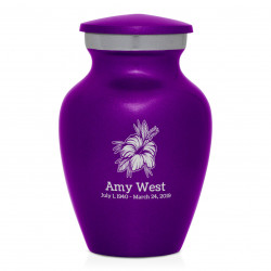 Hibiscus Flower Keepsake Urn - Purple Luster