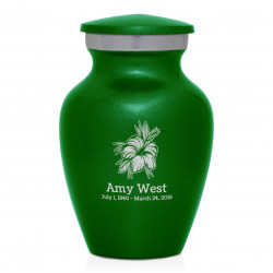 Hibiscus Flower Keepsake Urn - Shamrock Green