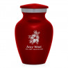 Hibiscus Flower Keepsake Urn - Ruby Red