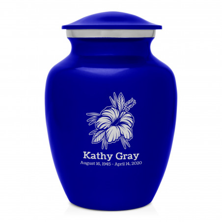 Hibiscus Flower Sharing Urn - Midnight Blue