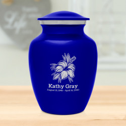 Hibiscus Flower Sharing Urn - Midnight Blue