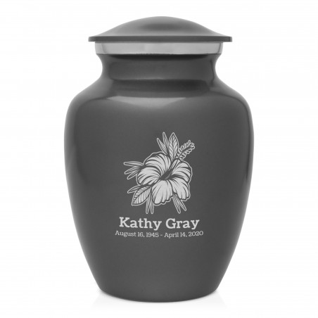 Hibiscus Flower Sharing Urn - Gunmetal Gray