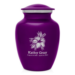 Hibiscus Flower Sharing Urn - Purple Luster
