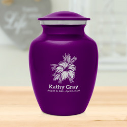 Hibiscus Flower Sharing Urn - Purple Luster