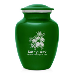 Hibiscus Flower Sharing Urn - Shamrock Green