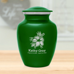 Hibiscus Flower Sharing Urn - Shamrock Green