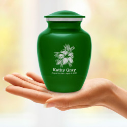Hibiscus Flower Sharing Urn - Shamrock Green