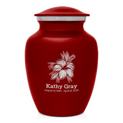 Hibiscus Flower Sharing Urn - Ruby Red