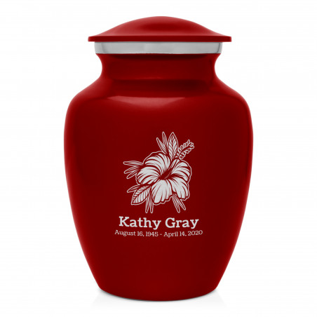 Hibiscus Flower Sharing Urn - Ruby Red