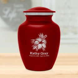 Hibiscus Flower Sharing Urn - Ruby Red