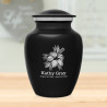 Hibiscus Flower Sharing Urn - Jet Black