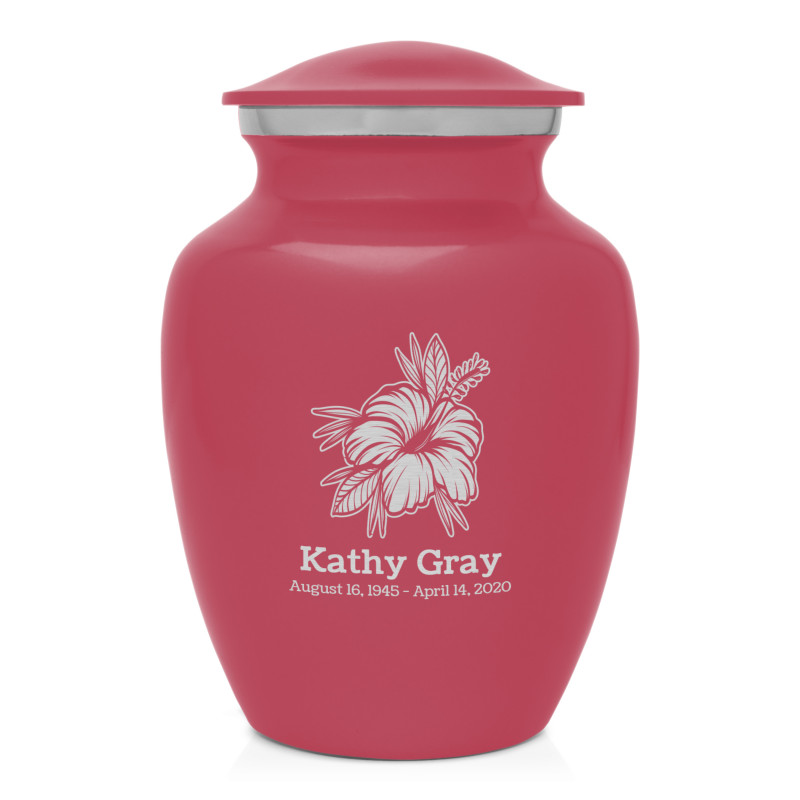Hibiscus Flower Sharing Urn - Rose Pink