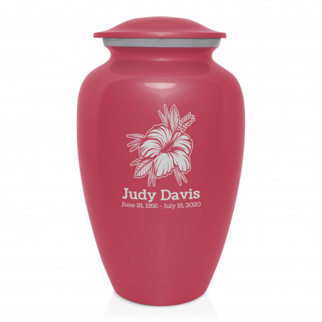 Hibiscus Flower Cremation Urn - Rose Pink