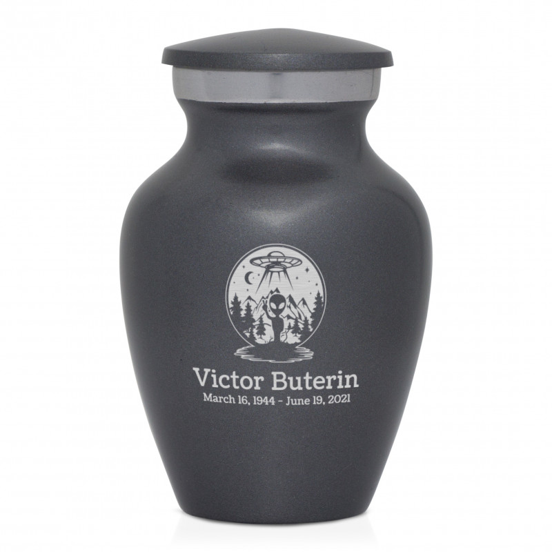 Alien UFO Keepsake Urn - Gunmetal Gray