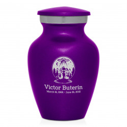 Alien UFO Keepsake Urn - Purple Luster