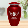Extra Large Angel Wings Pet Cremation Urn - Ruby Red
