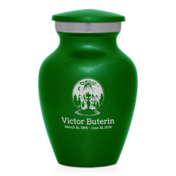 Alien UFO Keepsake Urn - Shamrock Green