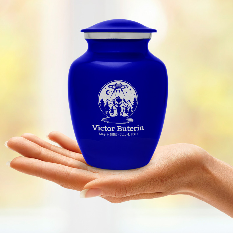 Alien UFO Sharing Urn - Midnight Blue