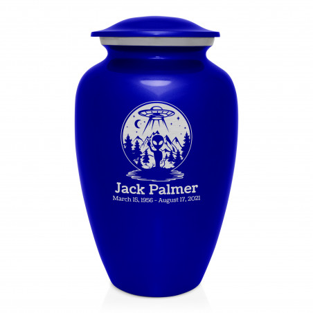 Alien UFO Cremation Urn - Midnight Blue
