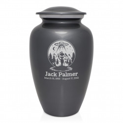 Alien UFO Cremation Urn - Gunmetal Gray