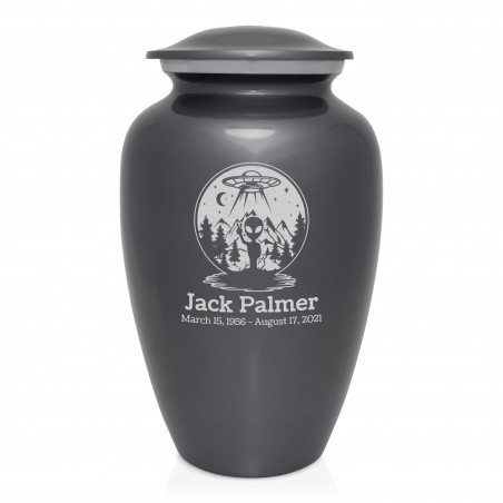 Alien UFO Cremation Urn - Gunmetal Gray
