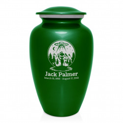Alien UFO Cremation Urn - Shamrock Green