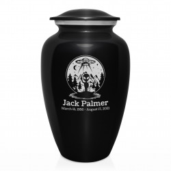 Alien UFO Cremation Urn - Jet Black